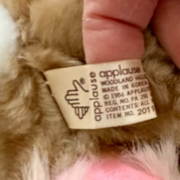 Vintage Hallmark White Crayola Easter Bunny Rabbit Plush Pink Overalls & Hat   T - Picture 5 of 10